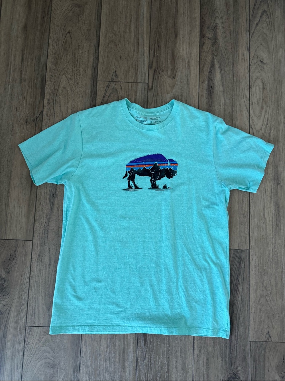 Patagonia Mens Aqua Buffalo Graphic Tee XL regular fit